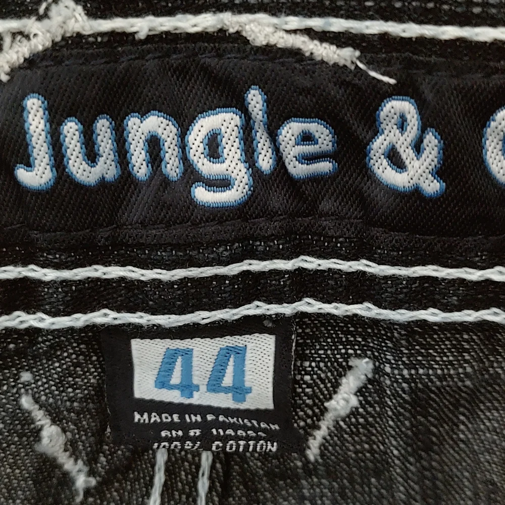 5ive Jungle Jeans Bermuda shorts Embroidery Vintage Streetwear Size 44 New Blue